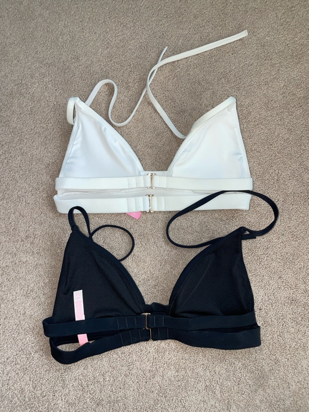 Victoria's Secret White and Black Triangle Bikini Tops - Picture 4 of 4